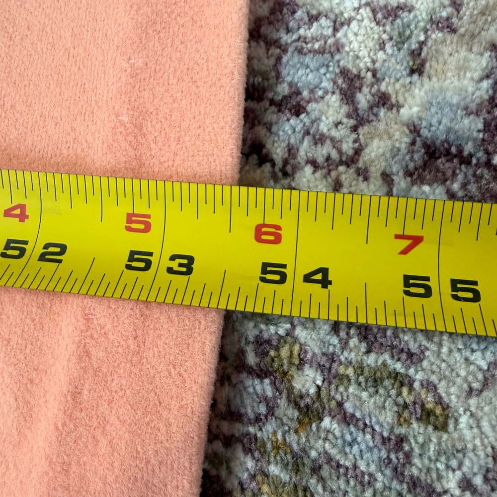 Vintage Peach Pink Fleece Ruffle Collar Button Maxi Robe Nightgown Loungewear - Picture 8 of 10